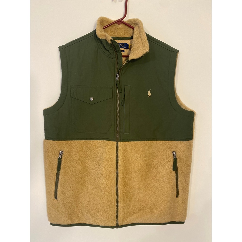 NWT‎ Polo Ralph Lauren Performance Men's Large Tall Fleece Hybrid Vest Green